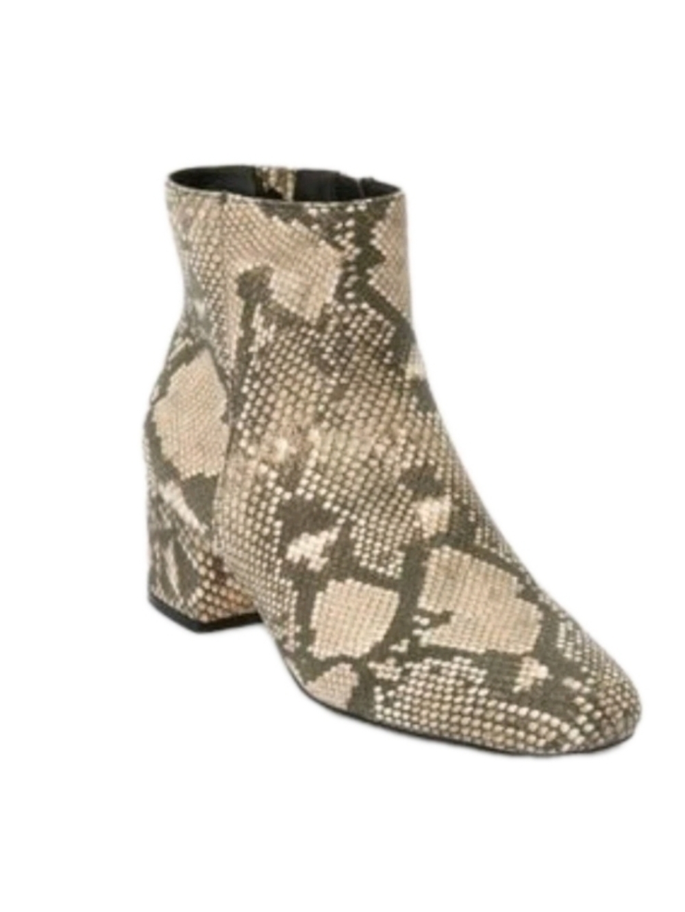 Women's Ankle Boots Booties Snakeskin Size 9.5 Comfortview Preppy Tan Office